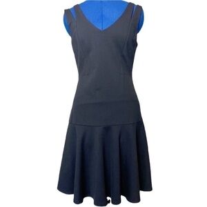 BETSEY JOHNSON Split Shoulder Bell Skirt Dress LBD